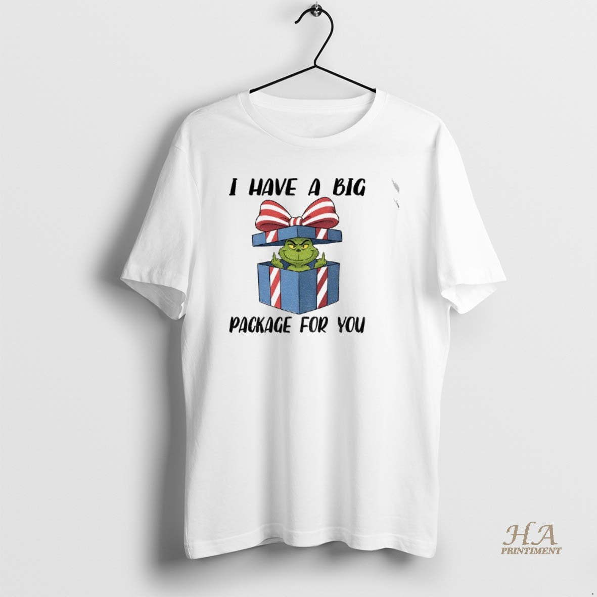Official Grinch Middle Finger I Have A Big Package For You Christmas T-Shirts, Hoodie, Sweatshirt | InkNestWear.com