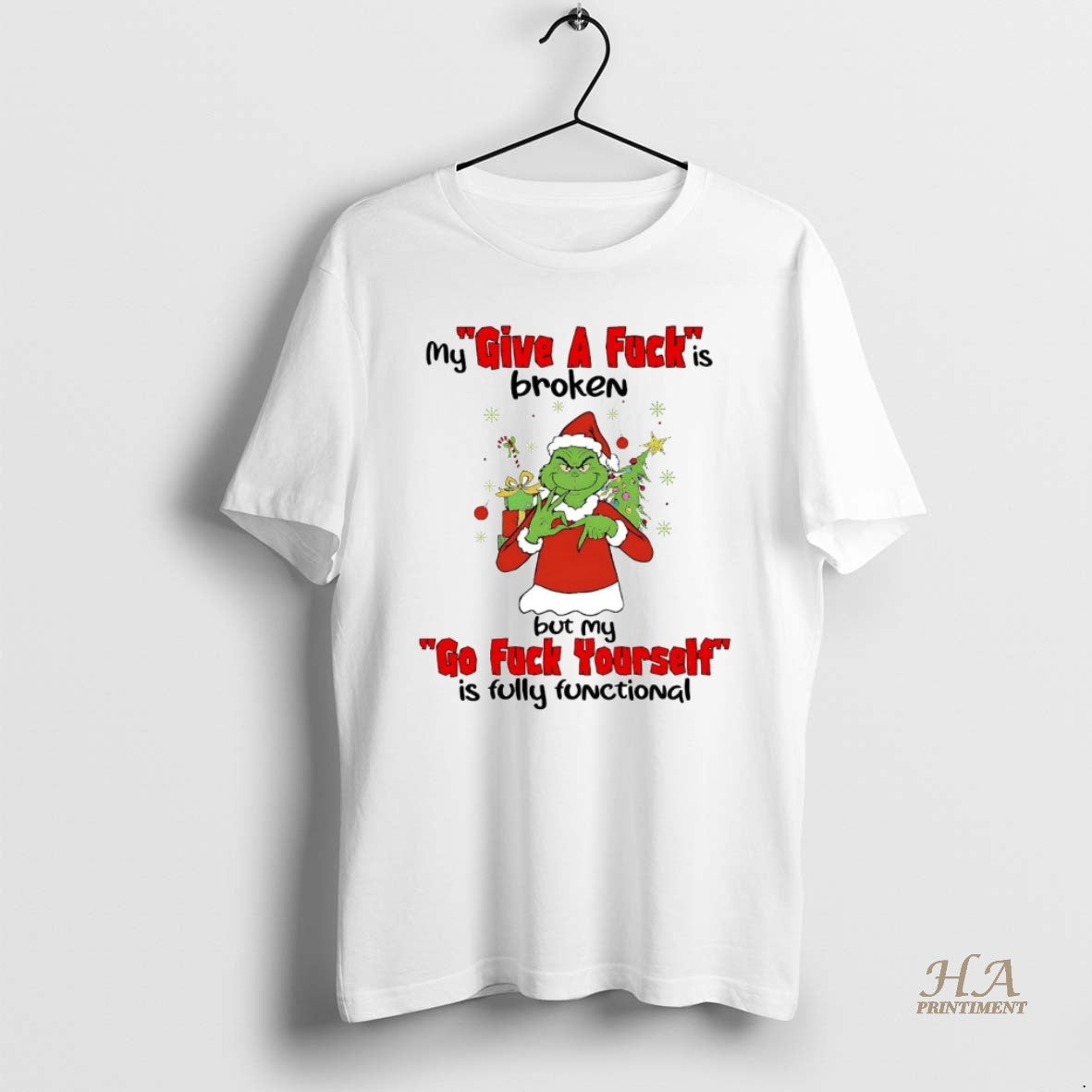 Official Grinch My Give A Fuck Is Broken Go Fuck Yourself Christmas T-Shirts, Hoodie, Sweatshirt | InkNestWear.com