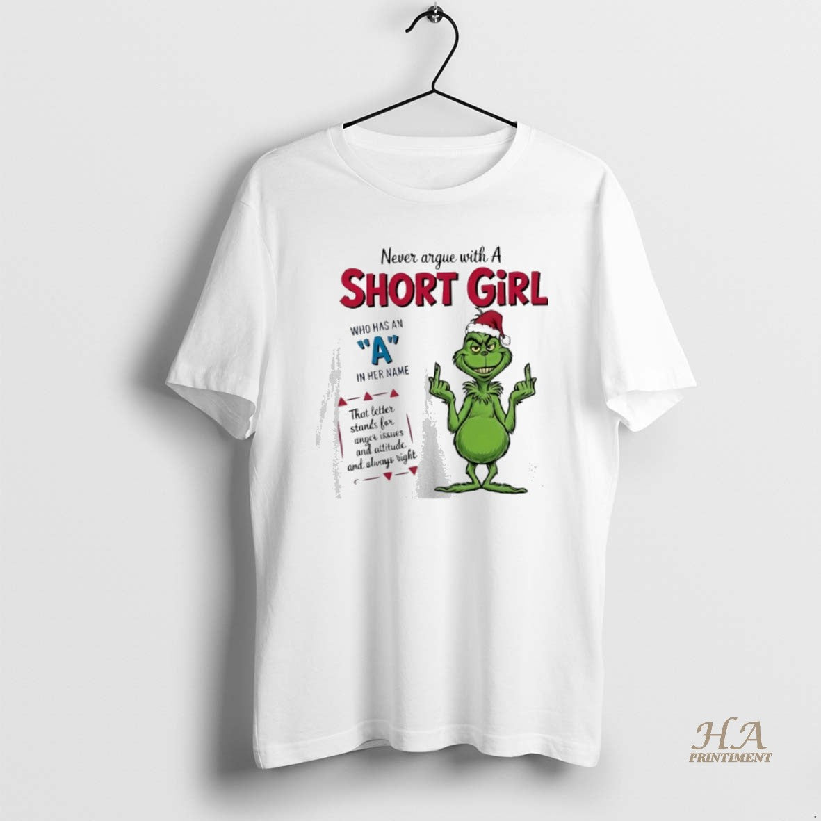Official Grinch Never Argue With A Short Girl Christmas T-Shirts, Hoodie, Sweatshirt | InkNestWear.com
