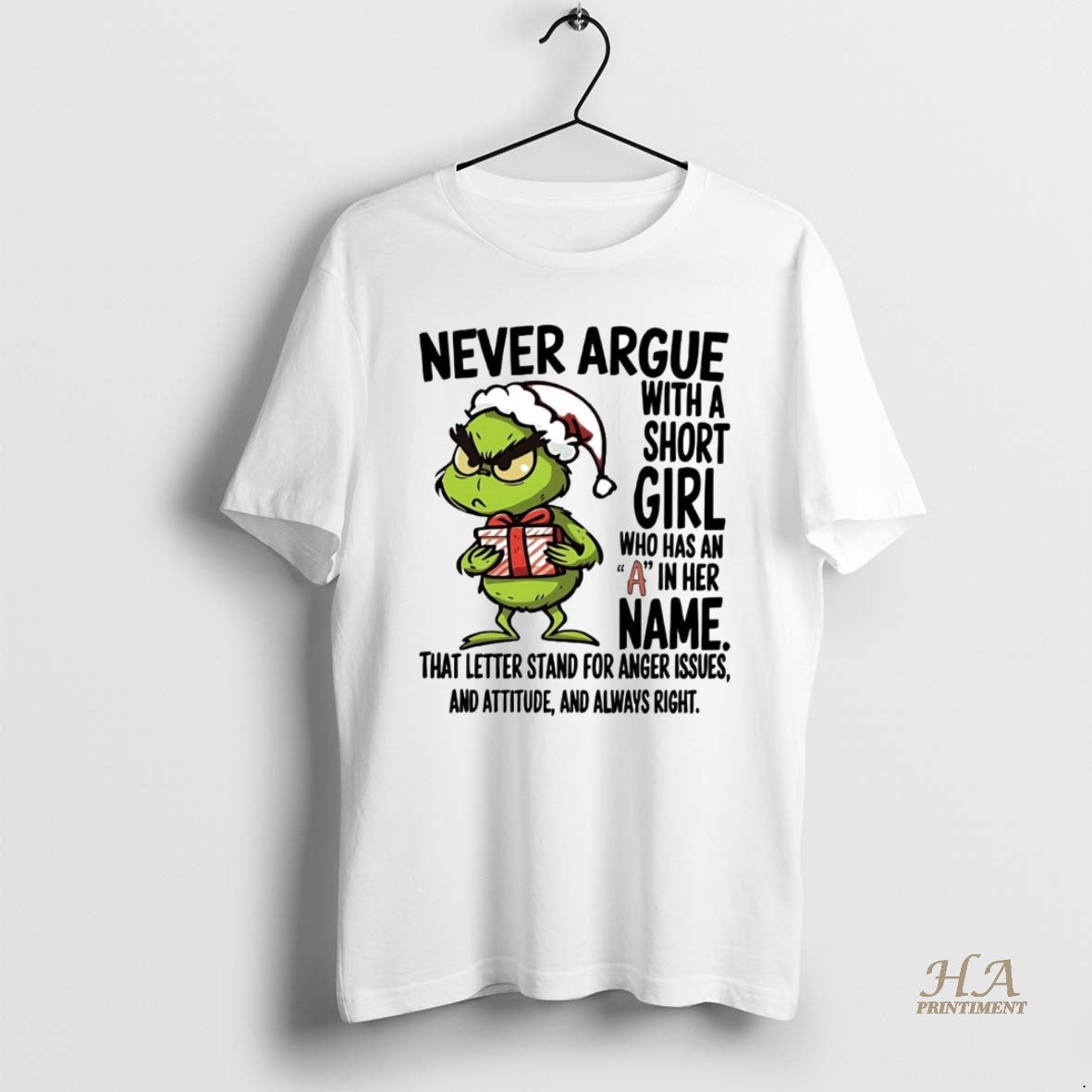 Official Grinch Never Argue With A Short Girl Named A Christmas T-Shirts, Hoodie, Sweatshirt | InkNestWear.com