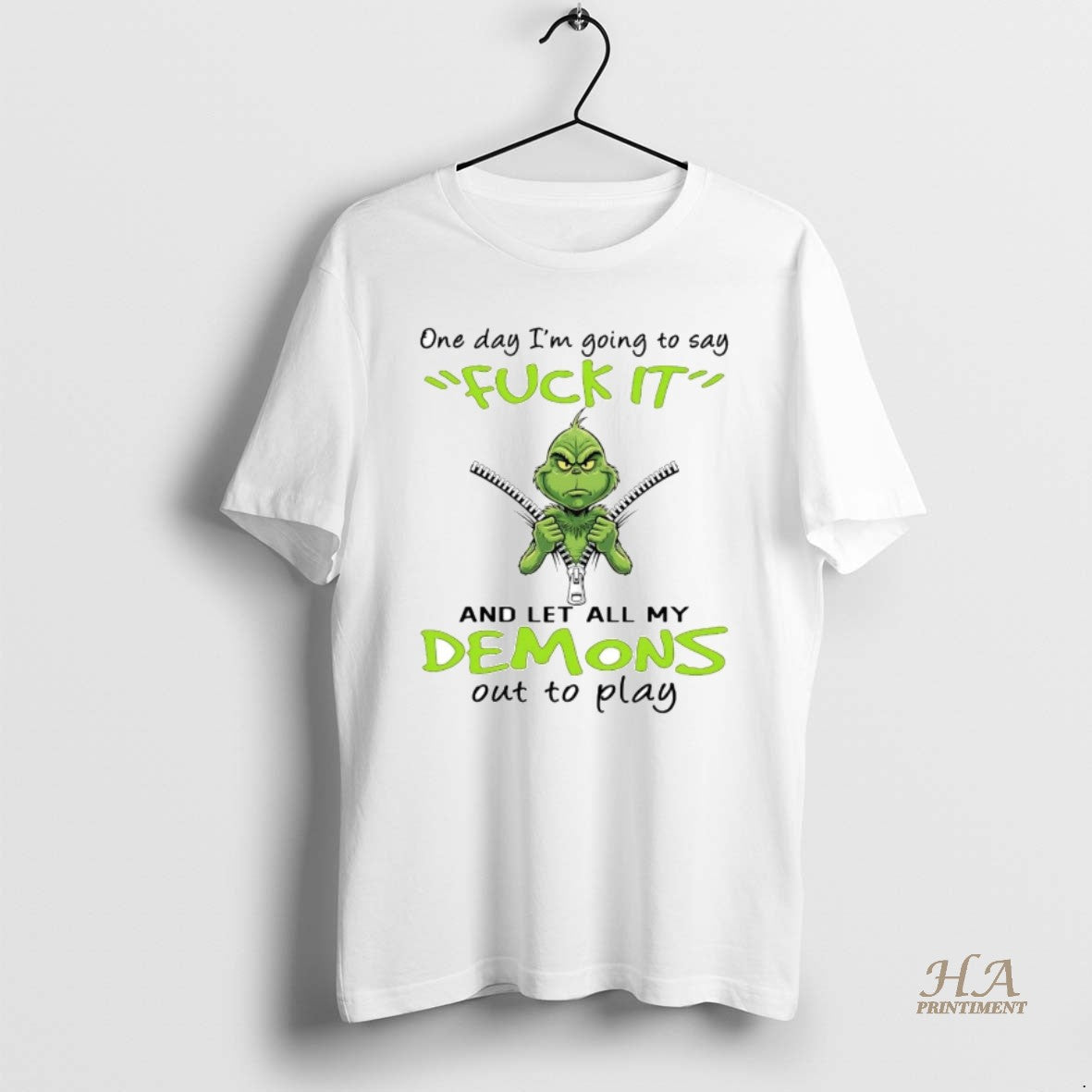 Official Grinch One Day Im Going To Say Demons Out To Play Christmas T-Shirts, Hoodie, Sweatshirt | InkNestWear.com