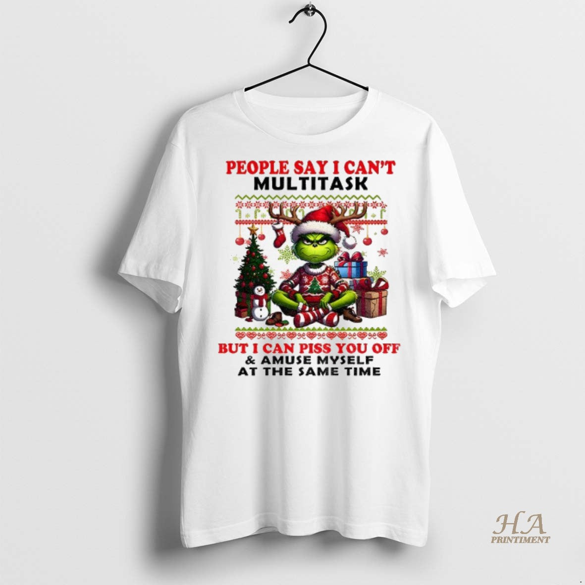 Official Grinch People Say I Cant Multitask But I Can Piss You Off And Amuse T-Shirts, Hoodie, Sweatshirt | InkNestWear.com
