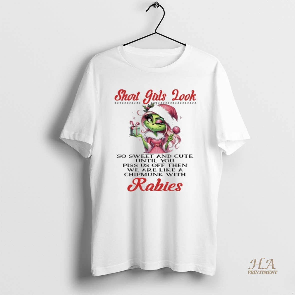 Official Grinch Short Girls Look So Sweet And Cute Until You Piss Us Off Then T-Shirts, Hoodie, Sweatshirt | InkNestWear.com