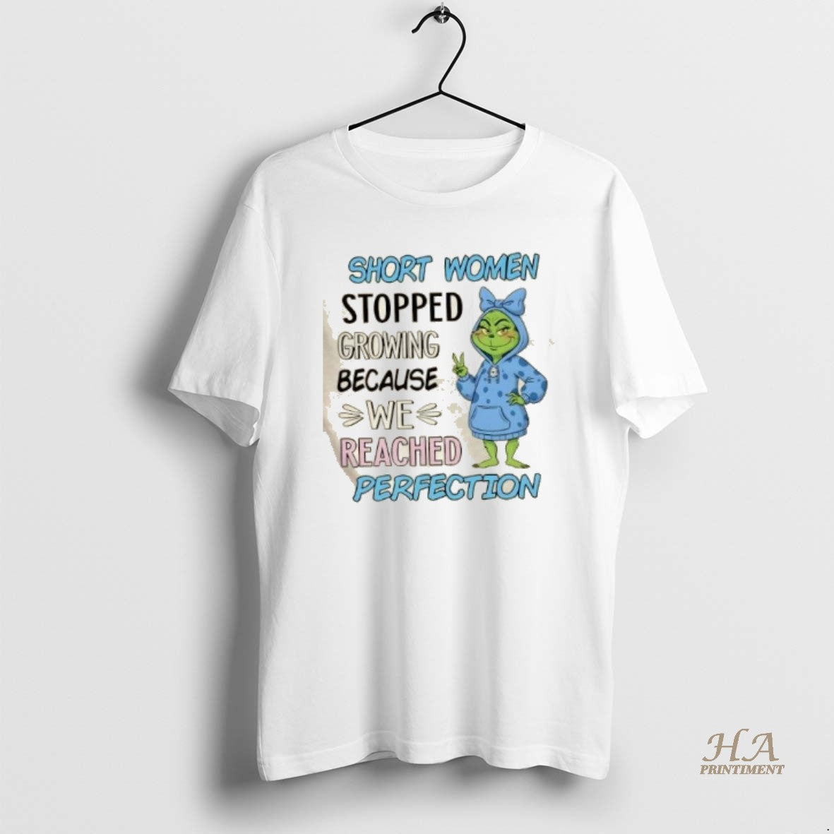Official Grinch Short Women Stopped Growing Because We Reached Perfection T-Shirts, Hoodie, Sweatshirt | InkNestWear.com