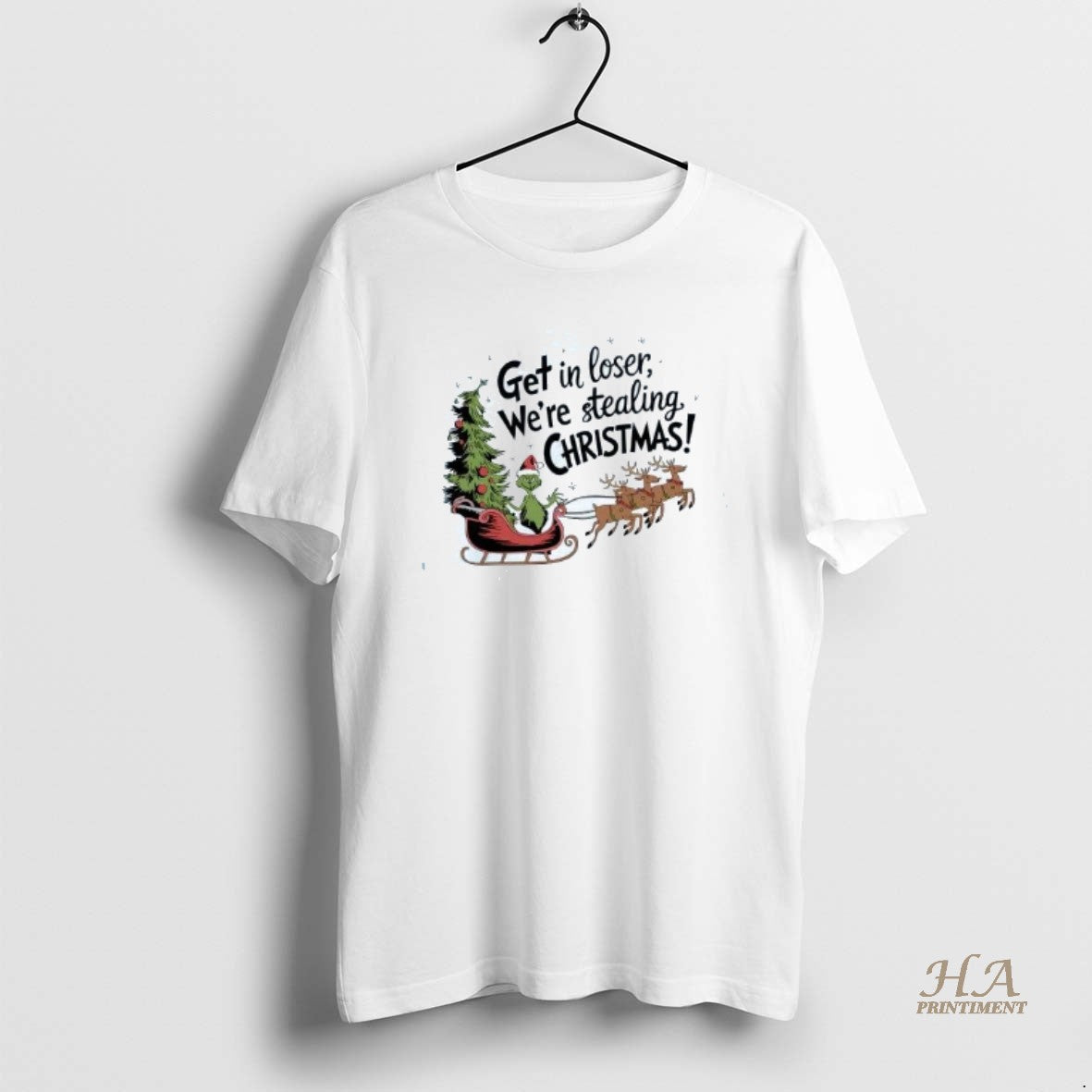 Official Grinch Sleigh Get In Loser Were Stealing Christmas T-Shirts, Hoodie, Sweatshirt | InkNestWear.com