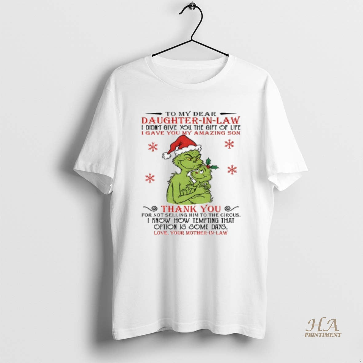 Official Grinch To My Dear Daughter In Law Didnt Give You The Gift Of Life T-Shirts, Hoodie, Sweatshirt | InkNestWear.com