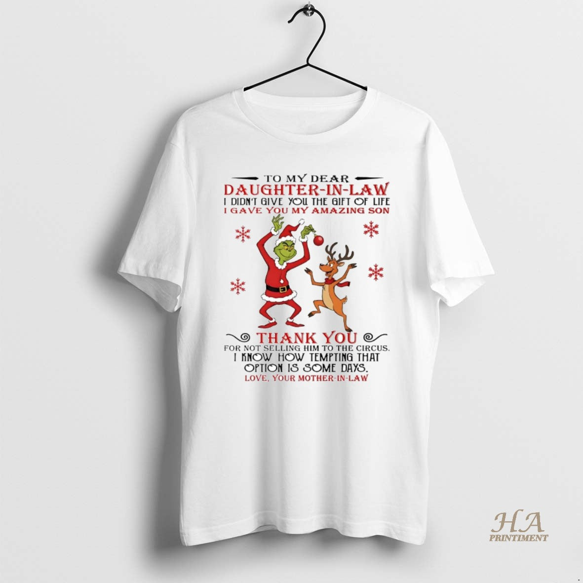 Official Grinch To My Dear Daughter In Law Thank You Christmas T-Shirts, Hoodie, Sweatshirt | InkNestWear.com