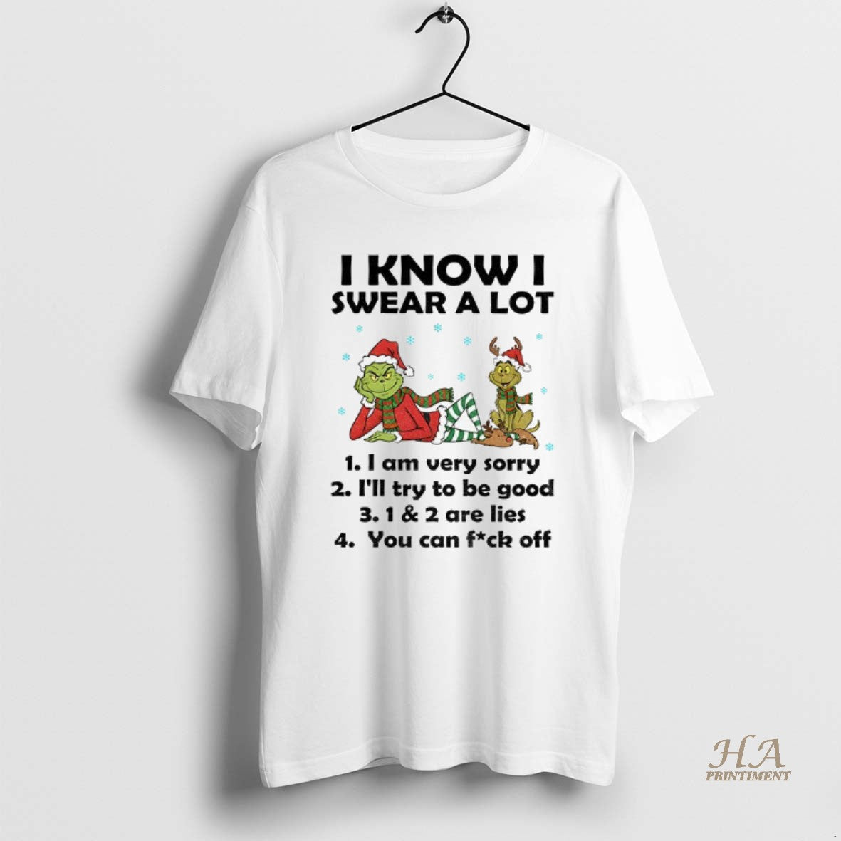 Official Grinch X Max Dog Santa I Know I Swear Lot I Am Very T-Shirts, Hoodie, Sweatshirt