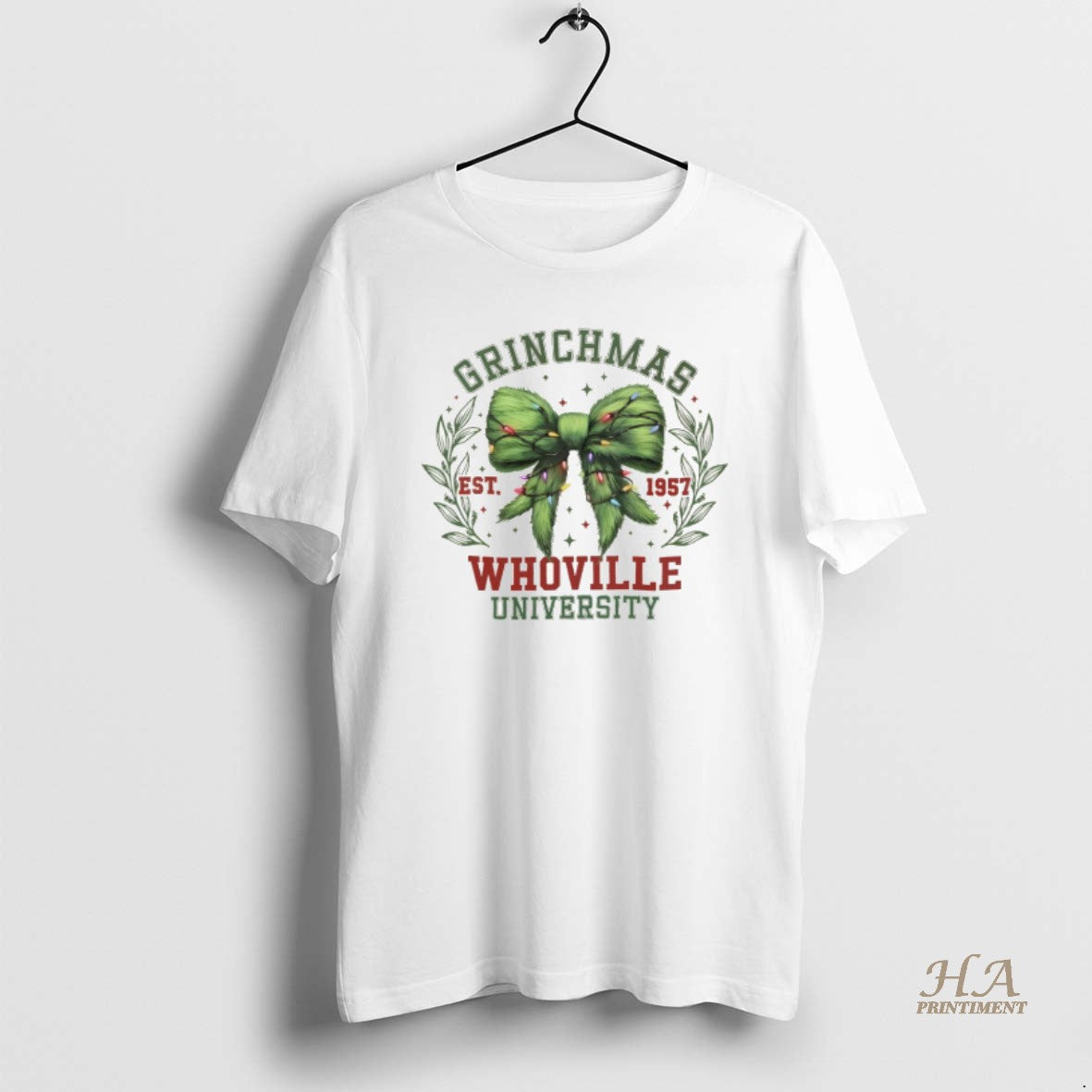 Official Grinchmas Coquette Bow Whoville University Est 1957 T-Shirts, Hoodie, Sweatshirt | InkNestWear.com