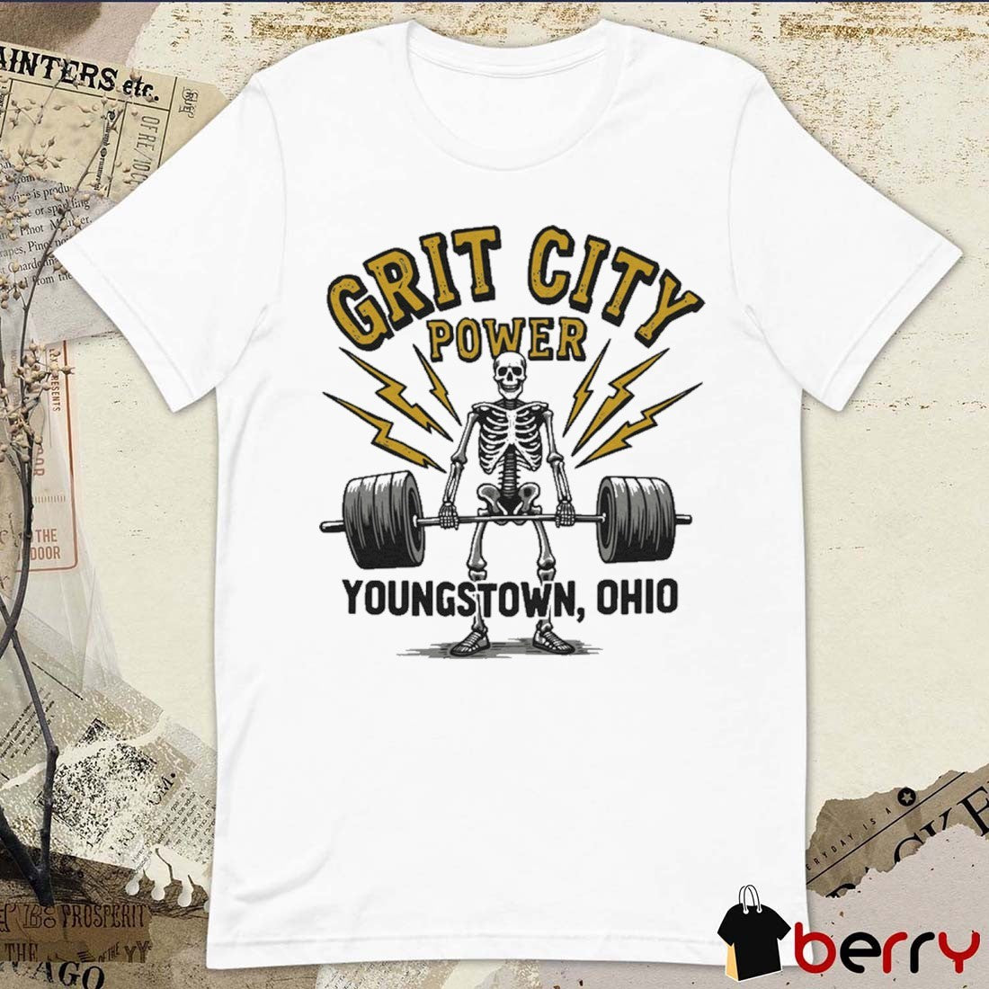 Grit City Power Youngstown Ohio 2025 Skeleton t-shirt