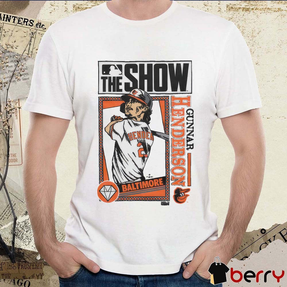 Gunnar Henderson MLB The Show Baltimore Orioles 2025 Cartoon t-shirt