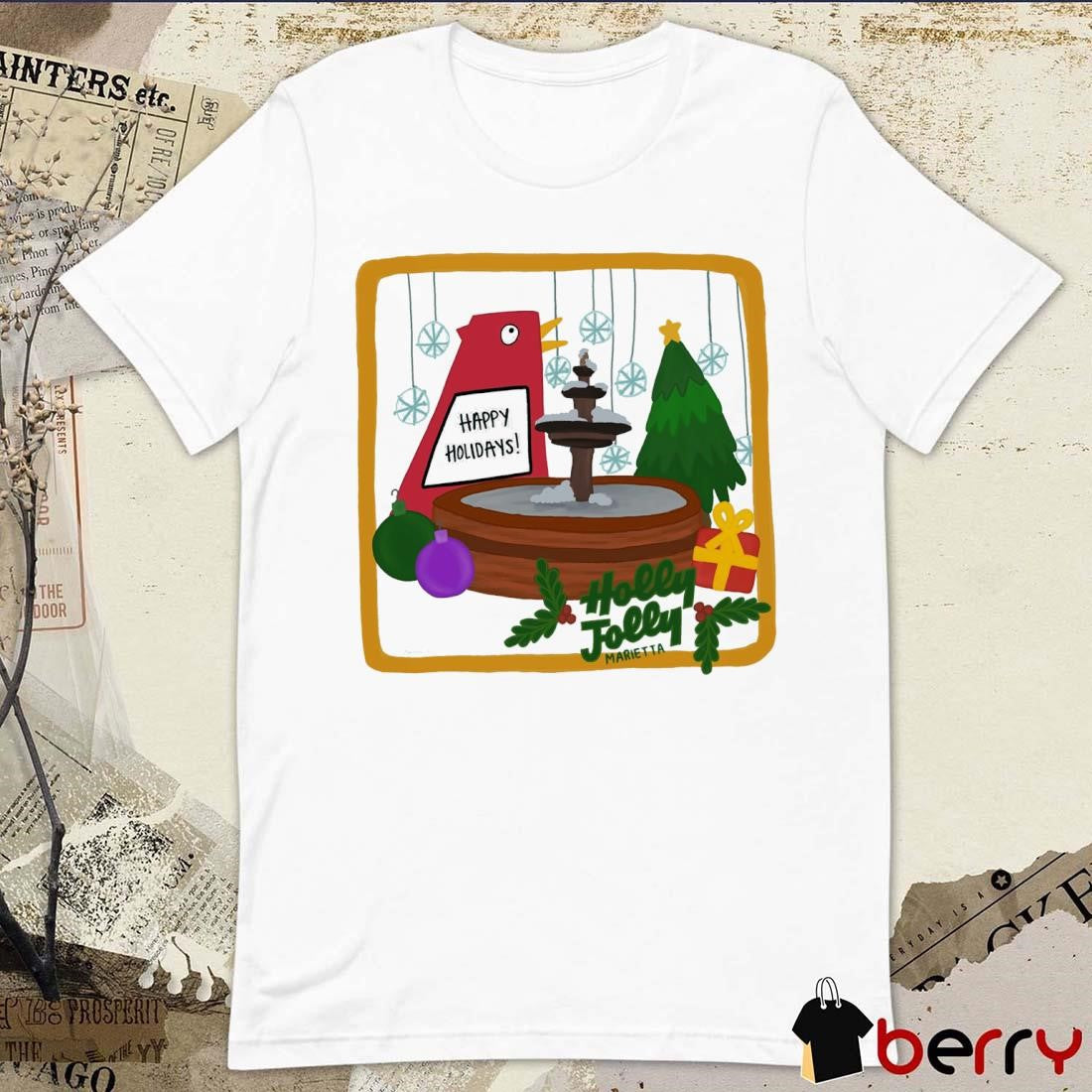 Happy Holiday Holly Jolly Marietta Merry Christmas 2024 Paint t-shirt