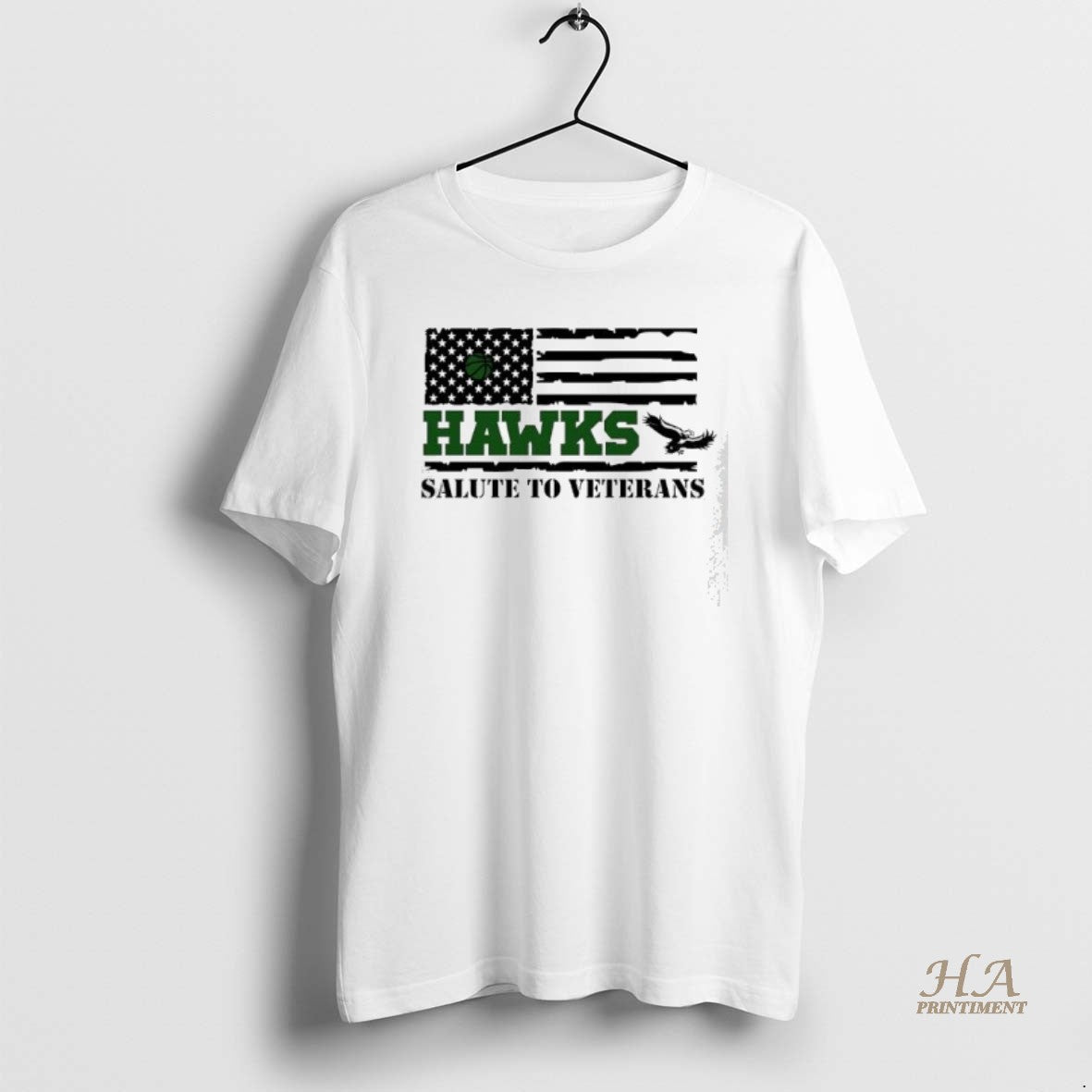 Official Hawks Salute To Veterans American Flag Retro T-Shirts, Hoodie, Sweatshirt | InkNestWear.com