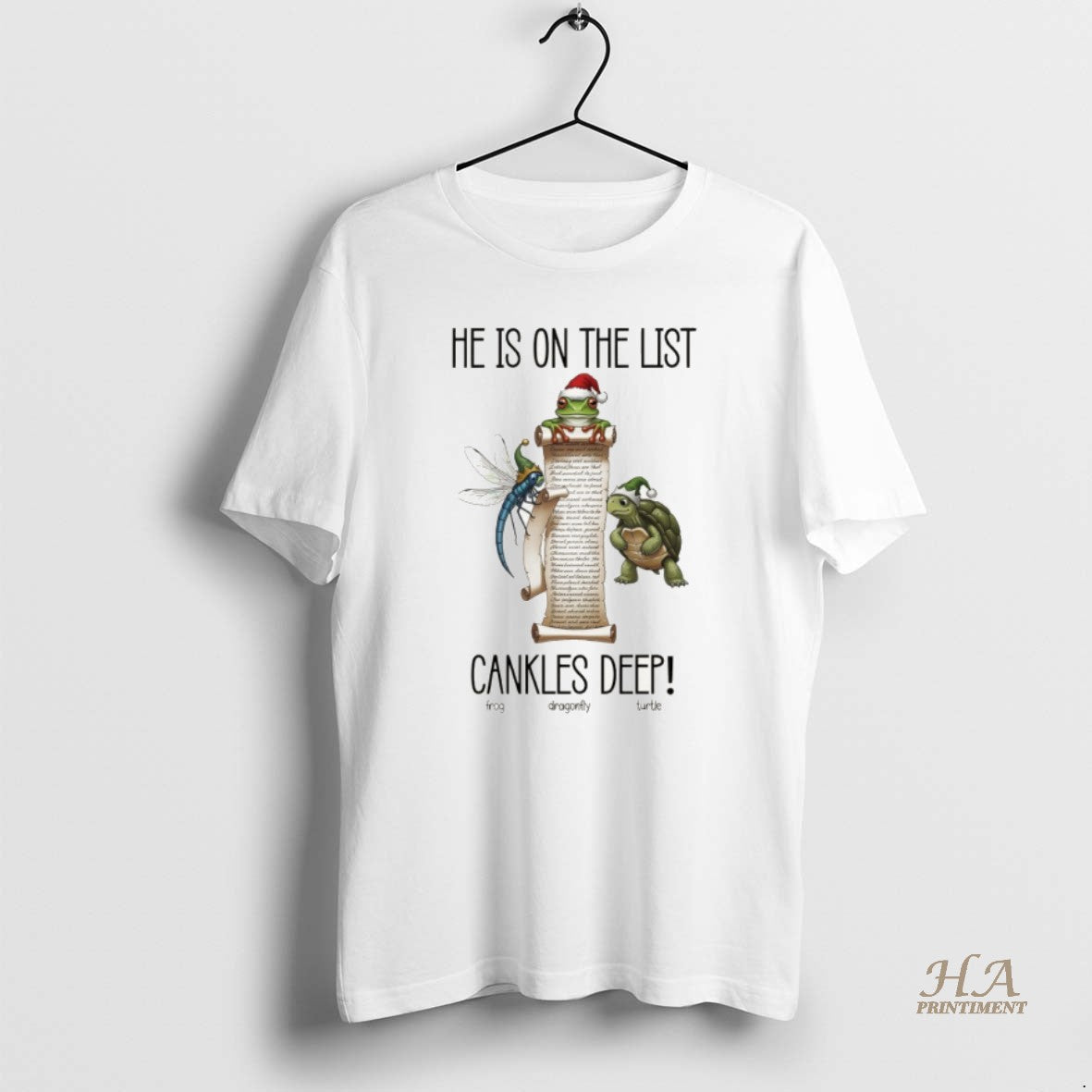 Official Hes On The List Anti Trump Cankles Christmas Fdt Frog Dragonfly Turtle T-Shirts, Hoodie, Sweatshirt