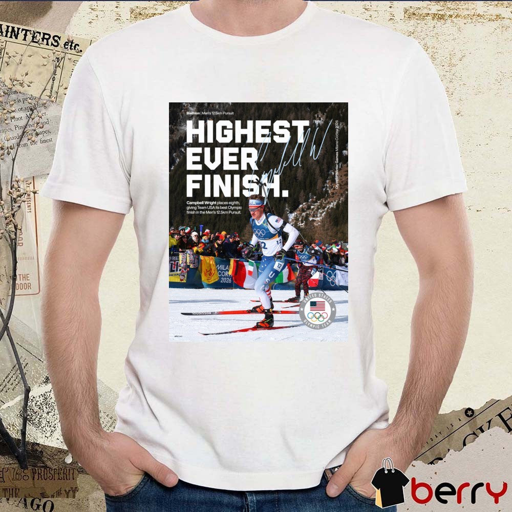 Highest Ever Finish Campbell Wright Places Eighth Giving Team USA Its Best Olympic Signature Poster t-shirt