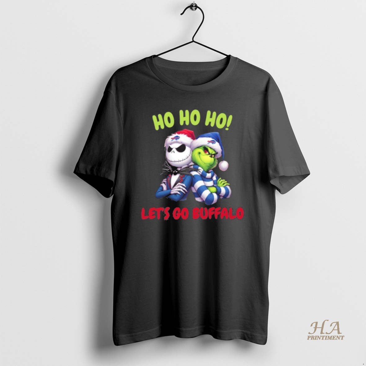 Official Ho Ho Ho Lets Go Buffalo Jack And Grinch T-Shirts, Hoodie, Sweatshirt | InkNestWear.com