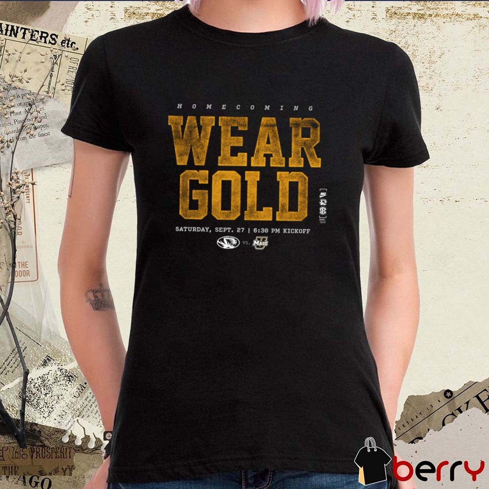 Home Coming Wear Gold Saturday, Sept. 27 Missouri Tigers Vs UMass t-shirt