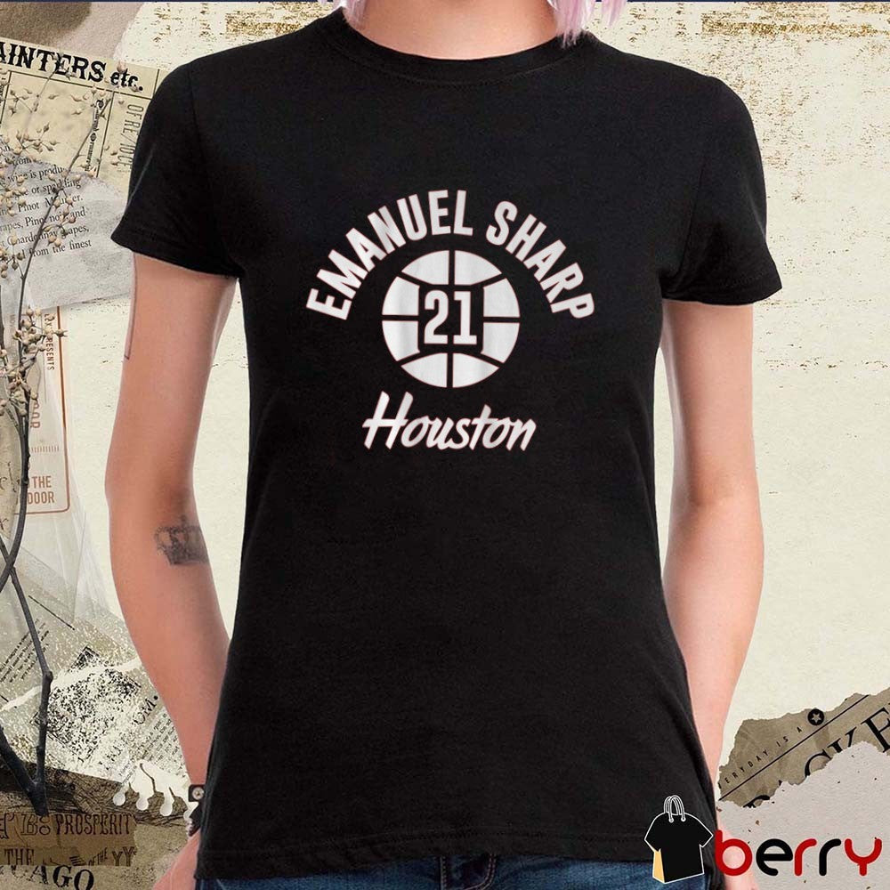 Houston Cougars Basketball Emanuel Sharp Name Number Ball 21 t-shirt