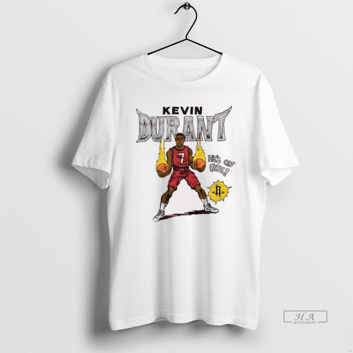 Official Houston Rockets Kevin Durant Homage Hes On Fire Comic Book 2025 T-Shirts, Hoodie, Sweatshirt | InkNestWear.com
