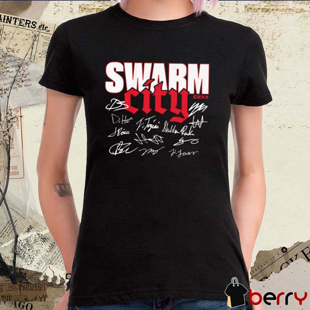 Houston Texans Football Swarm City Players Signatures t-shirt