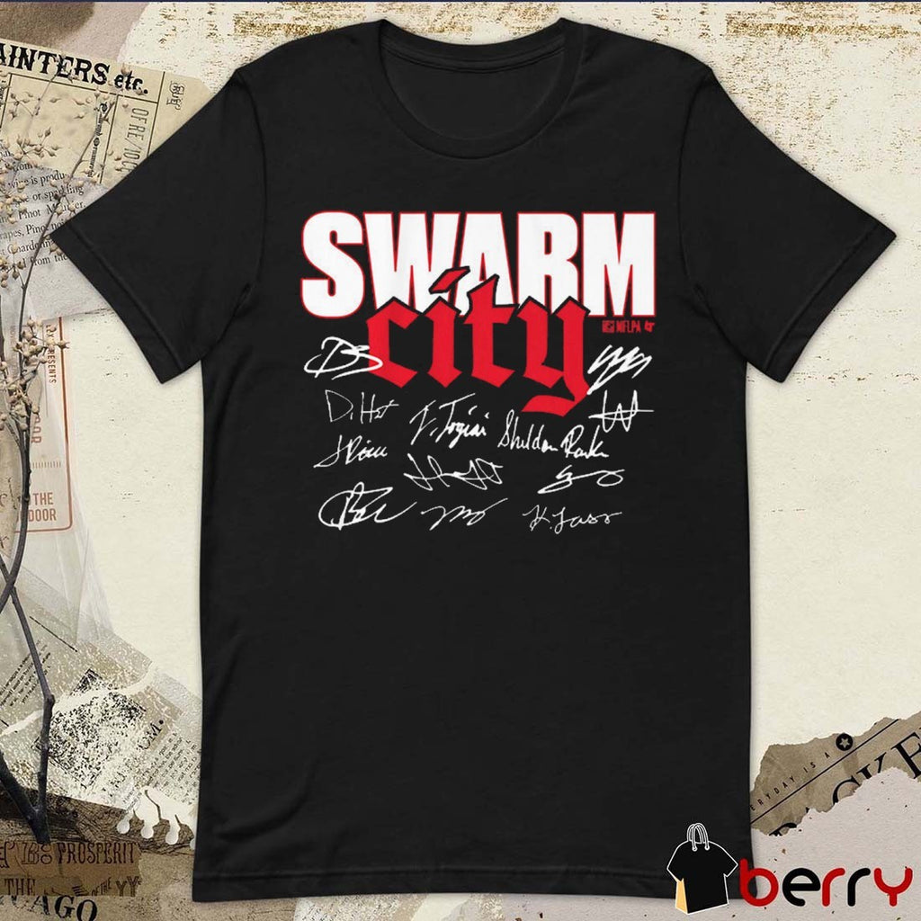 Houston Texans Football Swarm City Players Signatures t-shirt