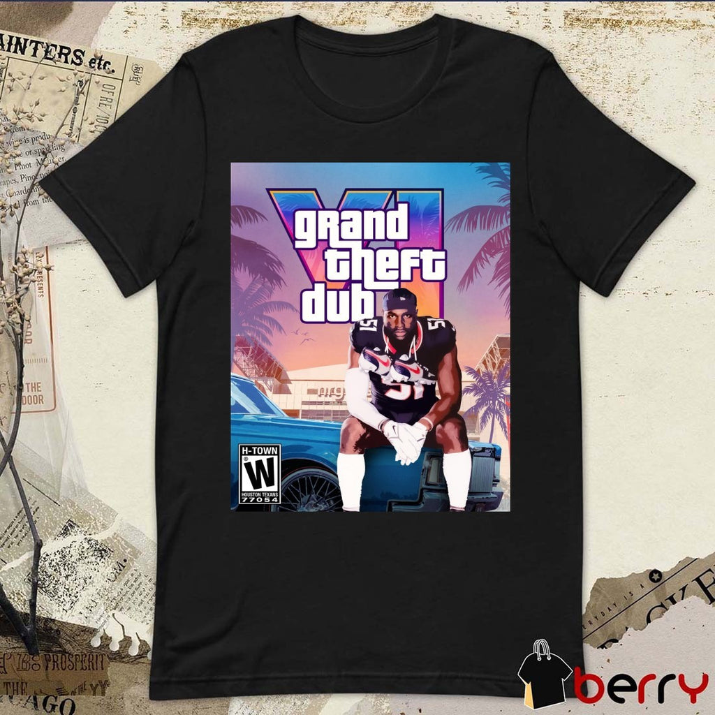 Houston Texans H-Town Will Anderson Grand Theft Dub VI Poster t-shirt