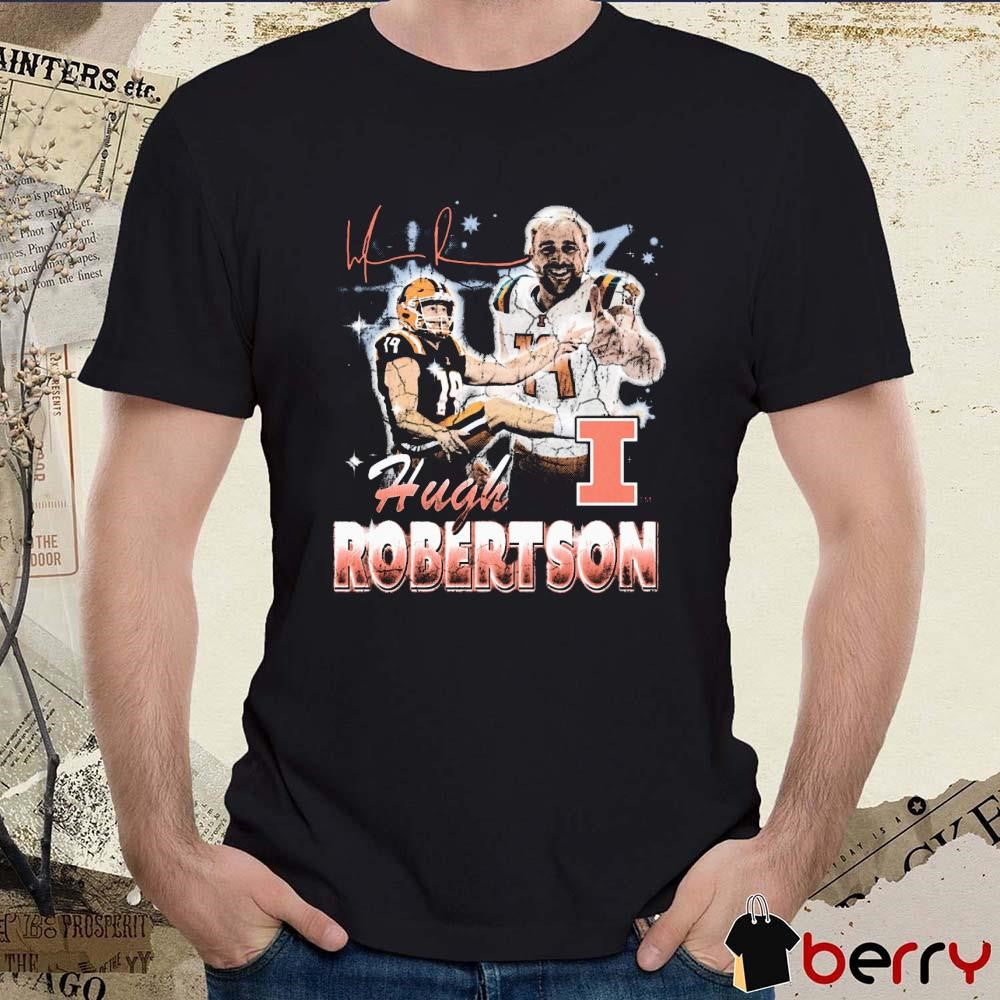 Hugh Robertson 90s Retro Illinois Fighting Illini Signature t-shirt
