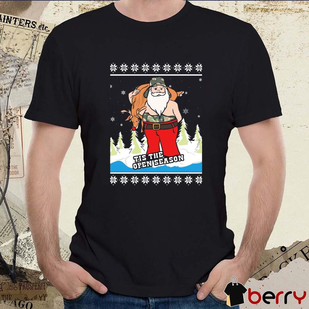 Hunting Santa Tis The Open Season Ugly Christmas Sweaters 2024 t-shirt