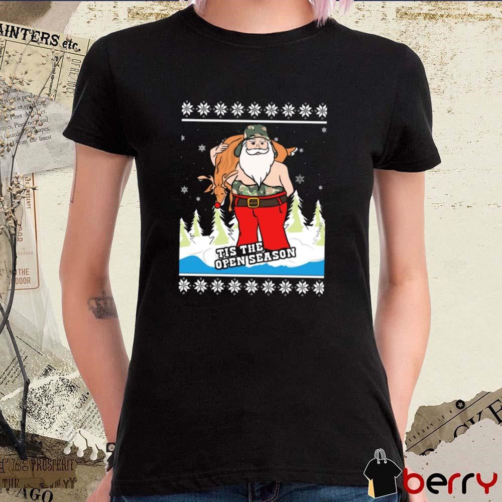 Hunting Santa Tis The Open Season Ugly Christmas Sweaters 2024 t-shirt