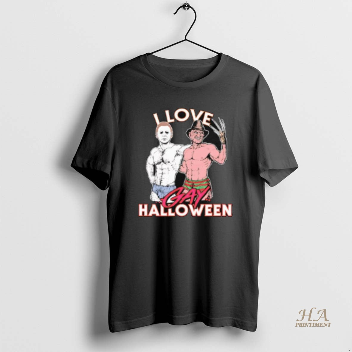 Official I Love Gay Halloween Michael Myers And Freddy Krueger T-Shirts, Hoodie, Sweatshirt | InkNestWear.com