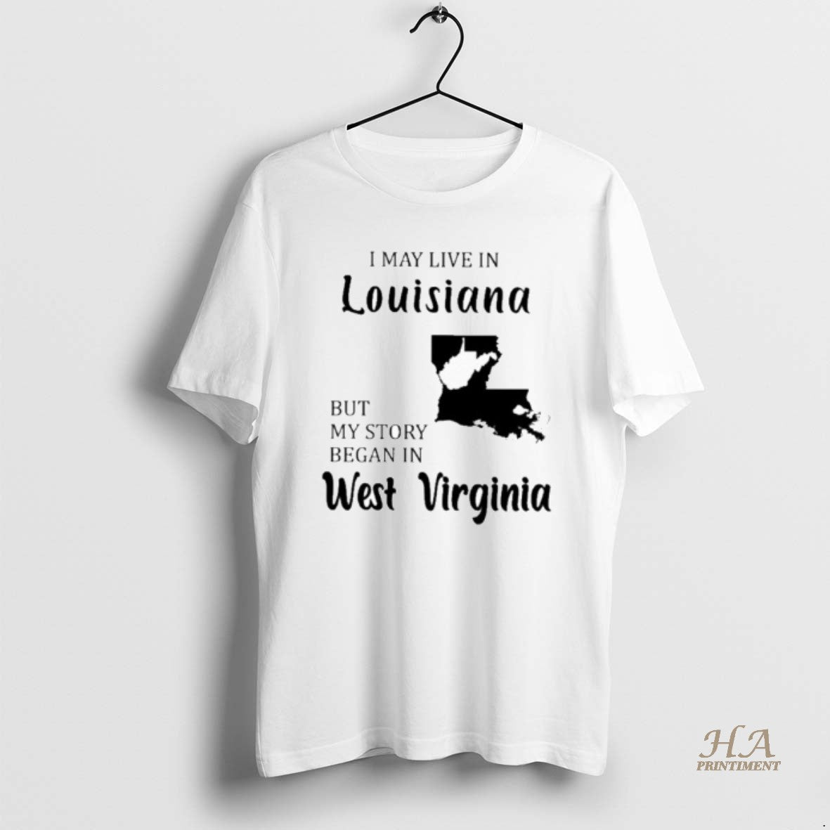 Official I May Live In Louisiana But My Story Began In West Virginia T-Shirts, Hoodie, Sweatshirt | InkNestWear.com