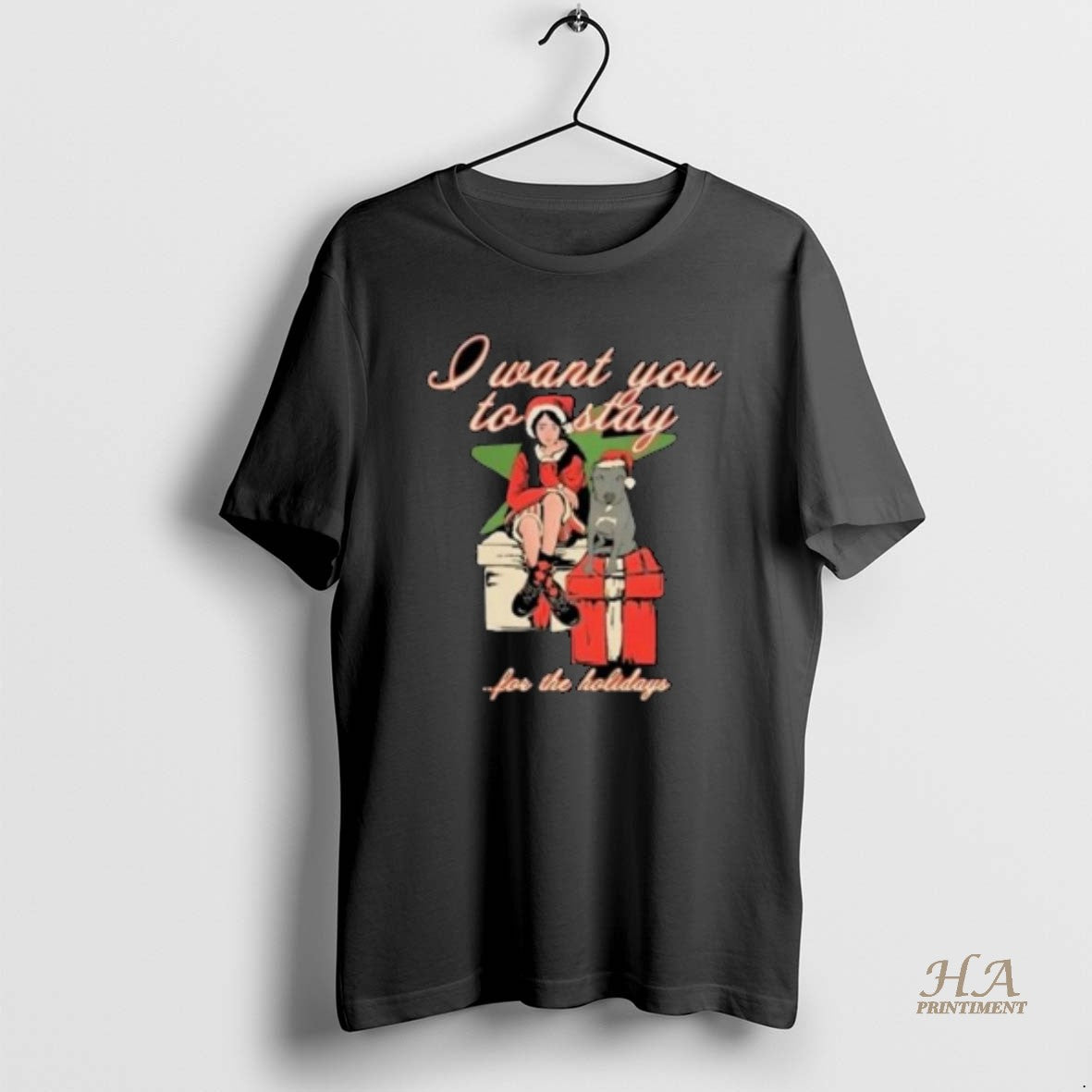 Official I Want You To Stay For The Holiday Circle Black T-Shirts, Hoodie, Sweatshirt | InkNestWear.com