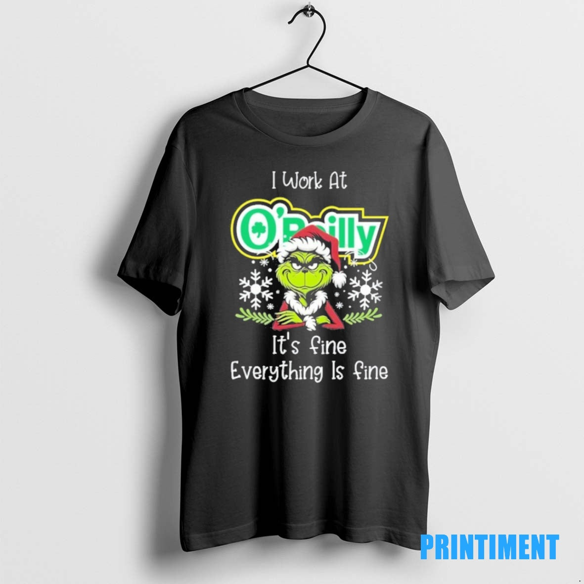 Official I Work At Santa Grinch X Oreilly Auto Parts Its Fine Everything Is Fine T-Shirts, Hoodie, Sweatshirt