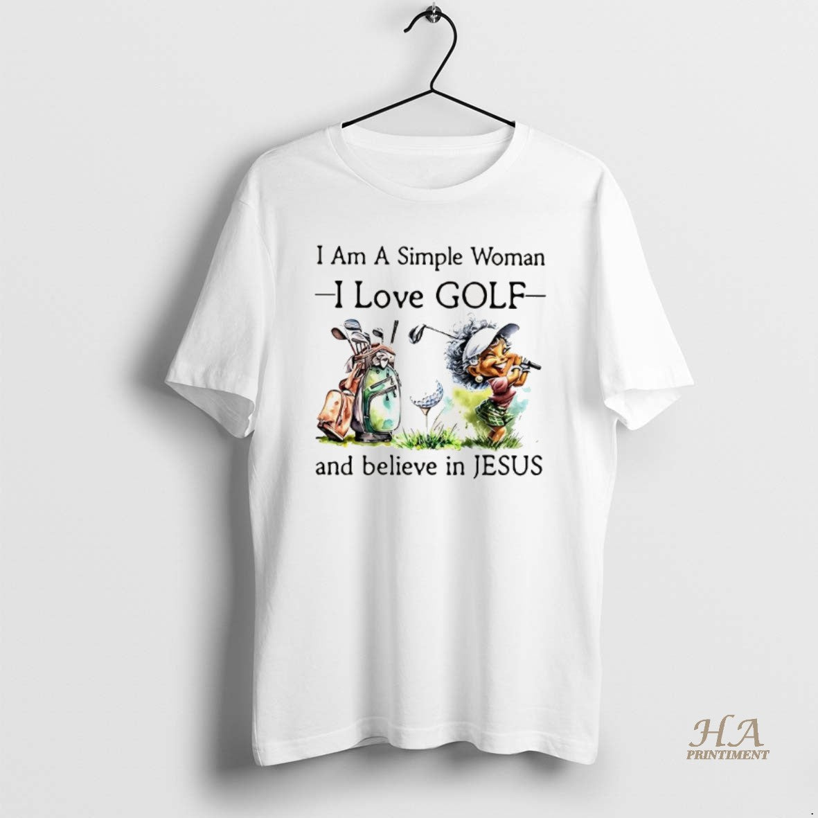 Official I Am A Simple Woman I Love Golf And Believe In Jesus T-Shirts, Hoodie, Sweatshirt | InkNestWear.com
