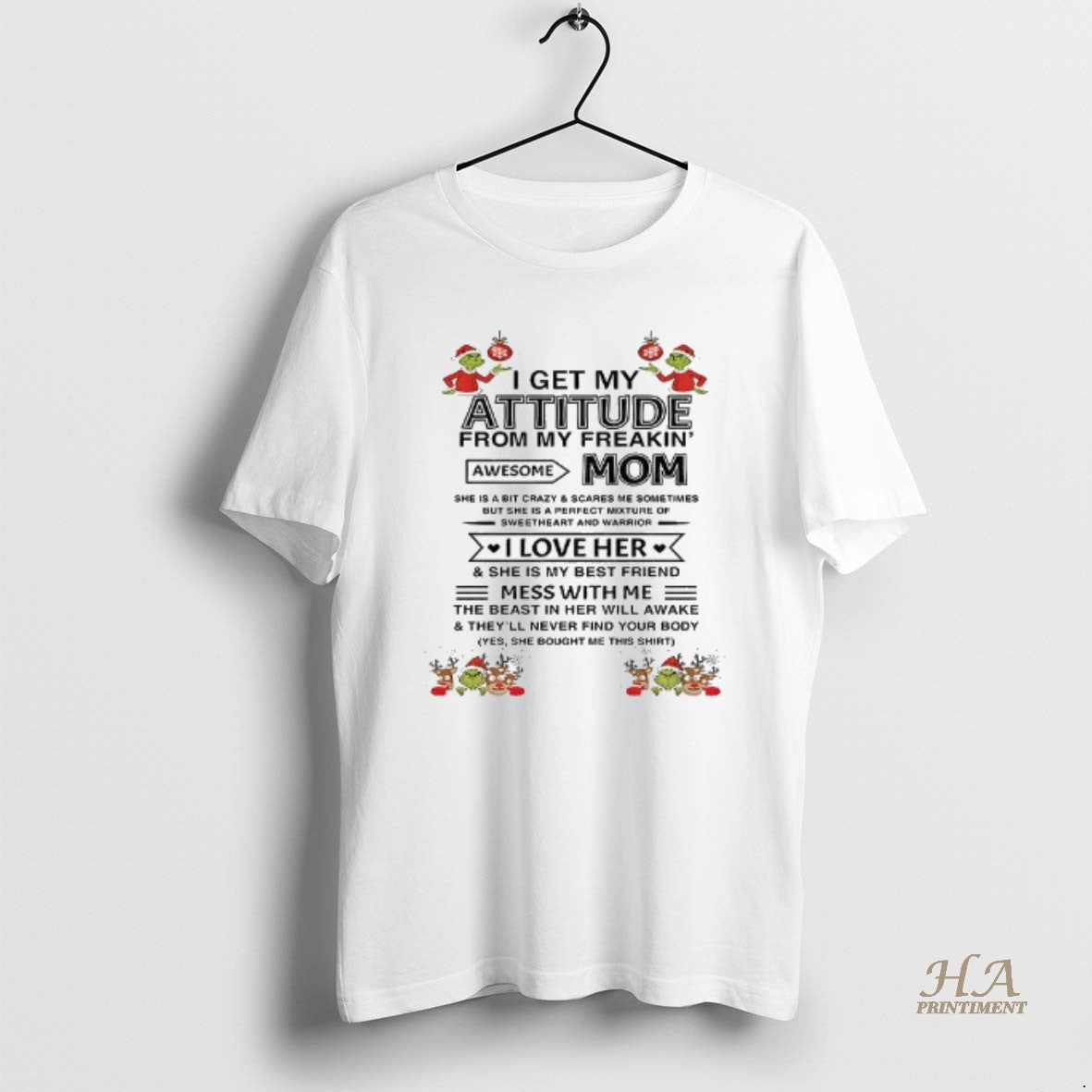 Official I Get My Attitude From My Freakin Awesome Mom She Is A Bit Crazy T-Shirts, Hoodie, Sweatshirt | InkNestWear.com