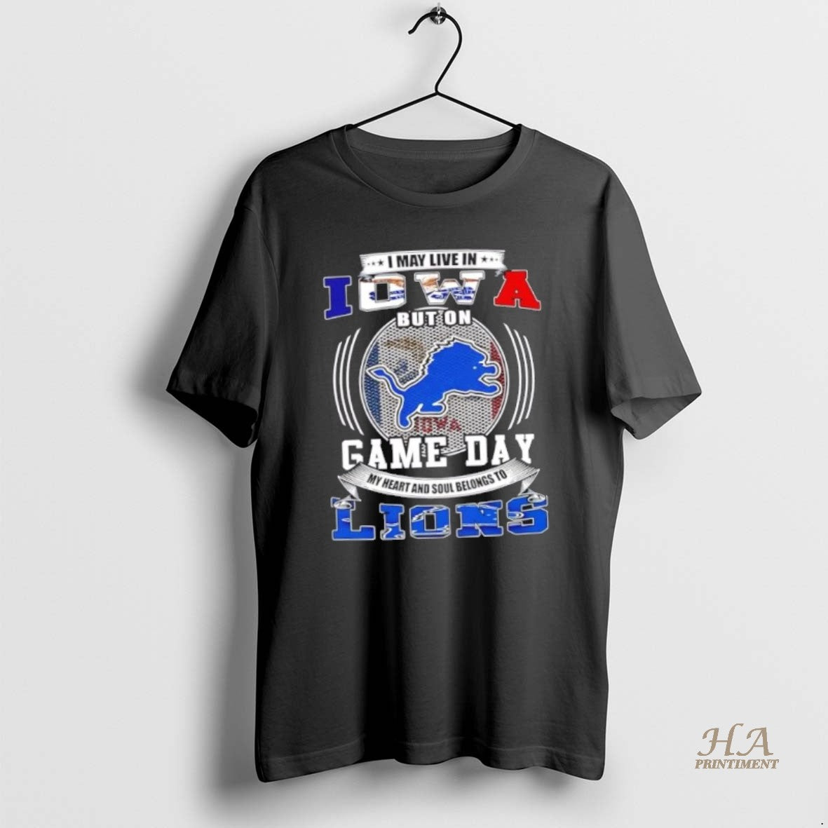 Official I May Live In Iowa But On Game Day Detroit Lions Football T-Shirts, Hoodie, Sweatshirt | InkNestWear.com