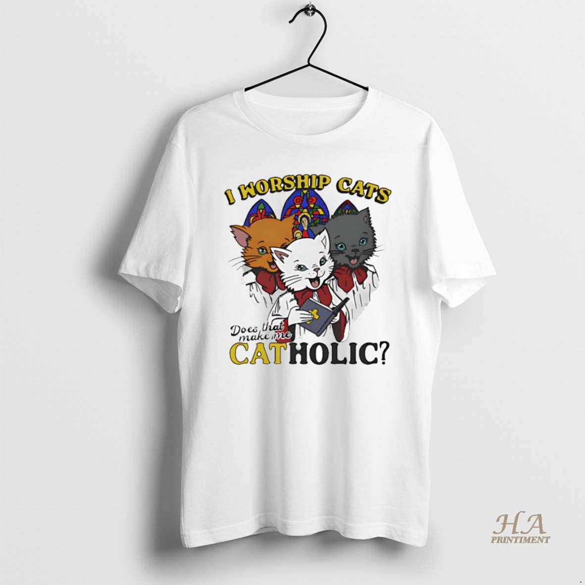 Official I Worship Cats Does That Make Me Catholic T-Shirts, Hoodie, Sweatshirt | InkNestWear.com