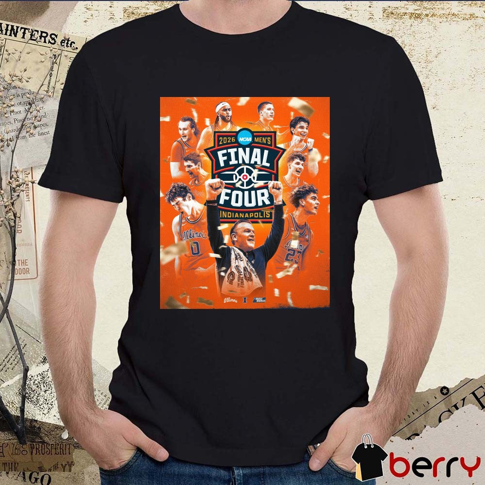 Illinois Fighting Illini 2026 NCAA Final Four Indianapolis The Road Ends Poster t-shirt