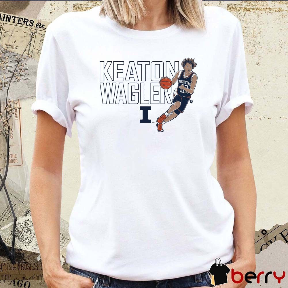 Illinois Fighting Illini Basketball Keaton Wagler Name Pose t-shirt