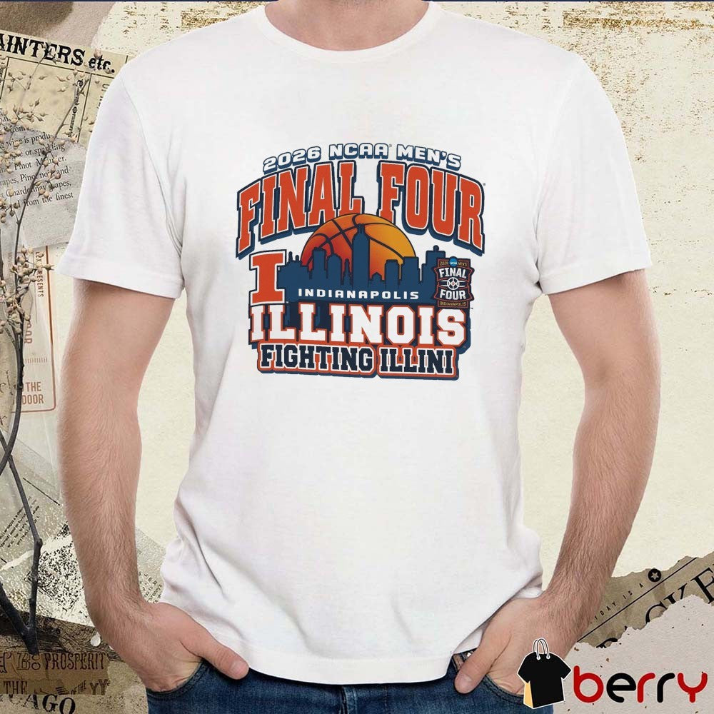 Illinois Fighting Illini Navy Blue Champion 2026 NCAA Men’s Basketball Final Four Bound Indianapolis t-shirt