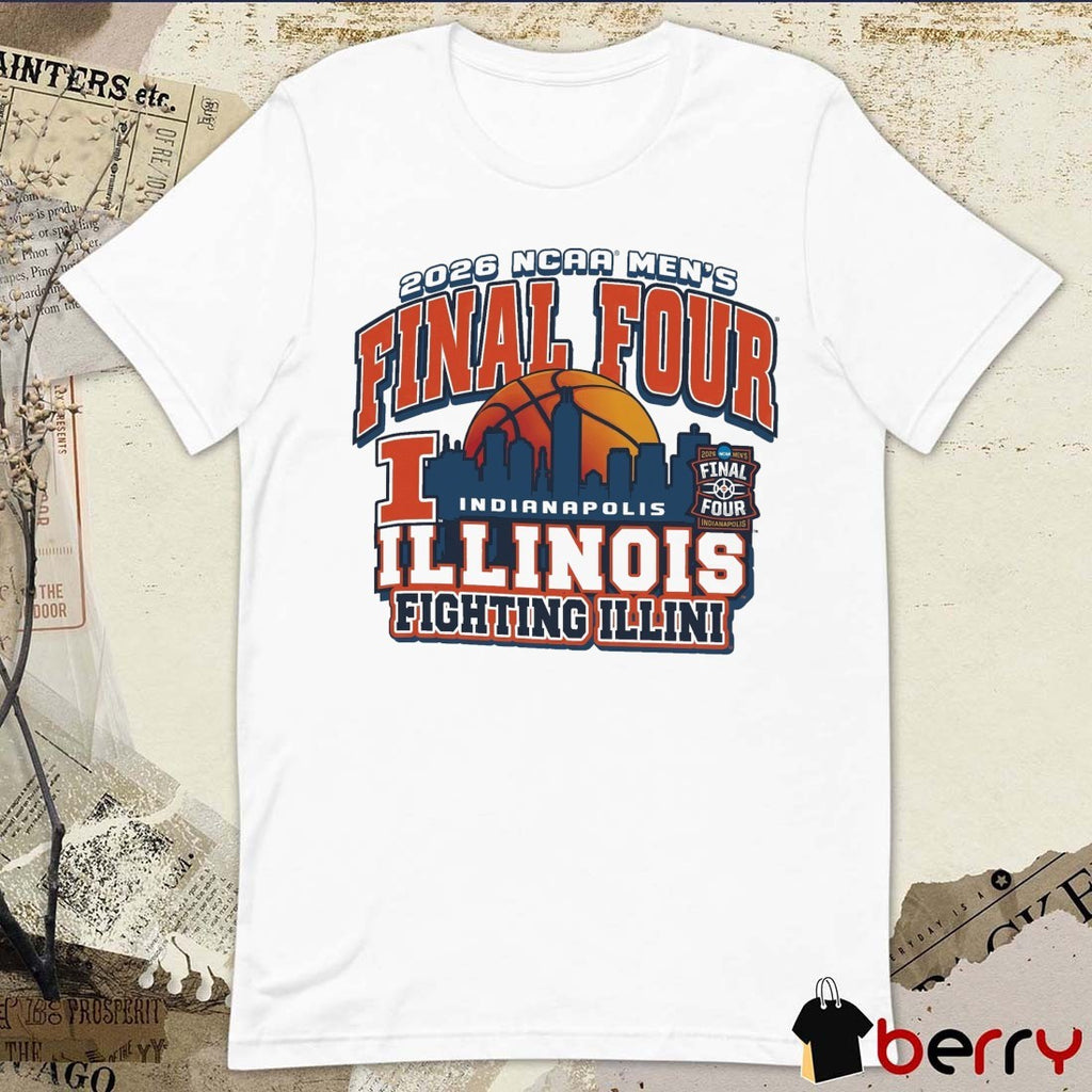 Illinois Fighting Illini Navy Blue Champion 2026 NCAA Men’s Basketball Final Four Bound Indianapolis t-shirt
