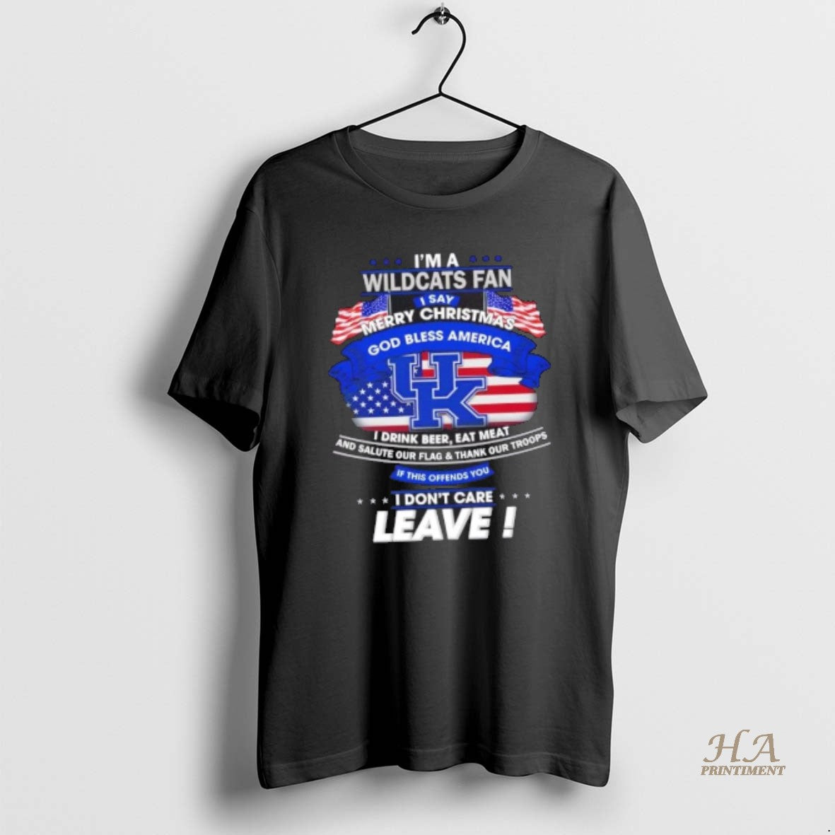 Official Im A Kentucky Wildcats Fan I Say Merry Christmas God Bless America I Dont T-Shirts, Hoodie, Sweatshirt