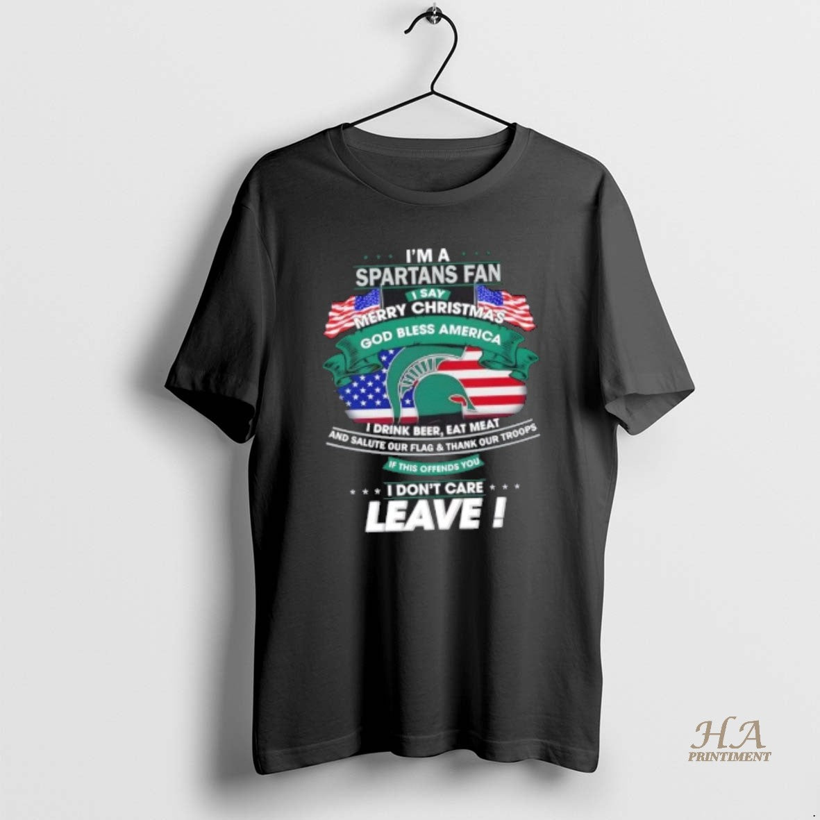 Official Im A Michigan State Spartans Fan I Say Merry Christmas God Bless America T-Shirts, Hoodie, Sweatshirt