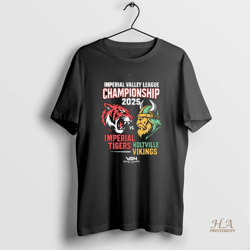 Official Imperial Valley League Championship 2025 Imperial Tigers Vs Holtville Vikings Christmas Ornaments T-Shirts,...