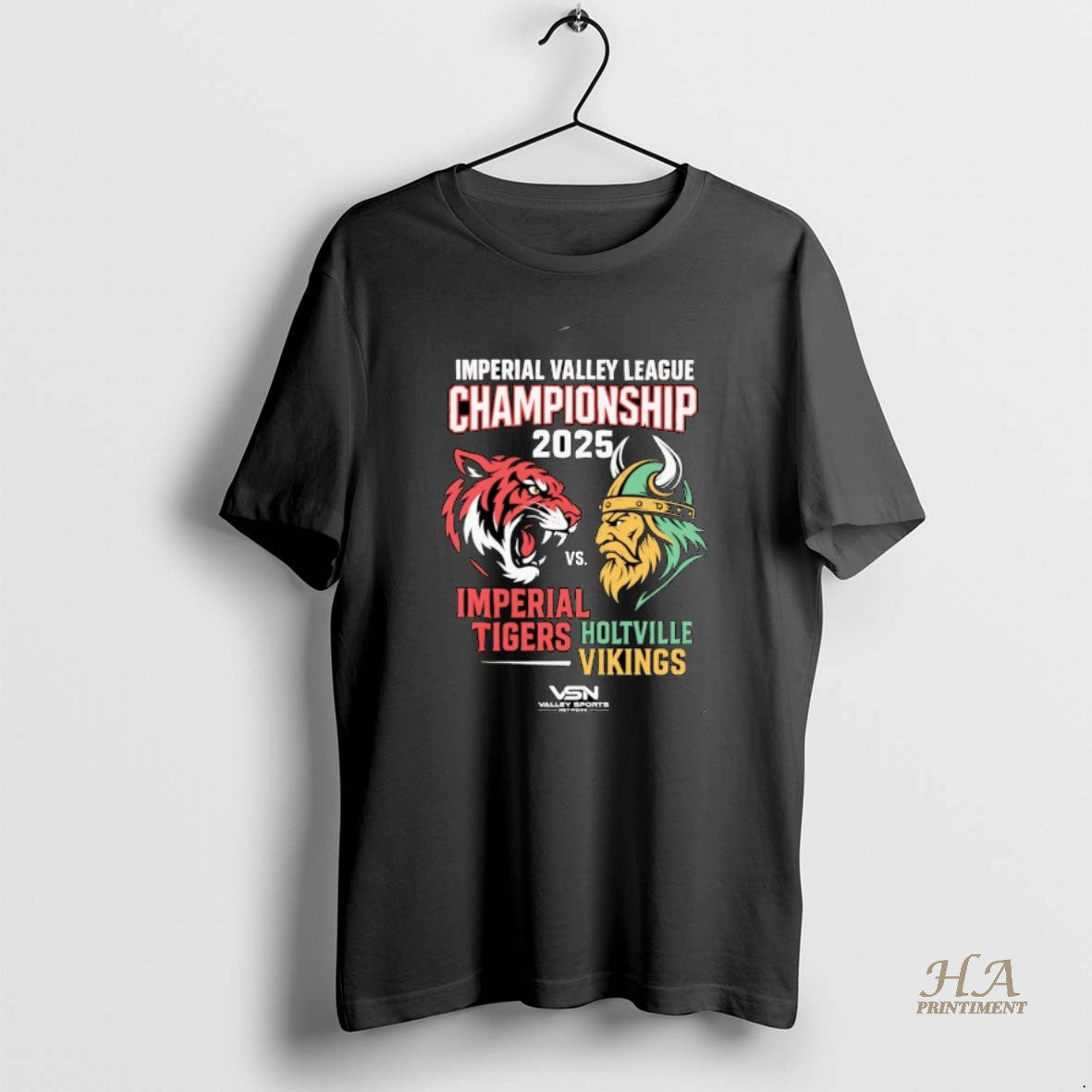 Official Imperial Valley League Championship 2025 Imperial Tigers Vs Holtville Vikings Christmas Ornaments T-Shirts,...