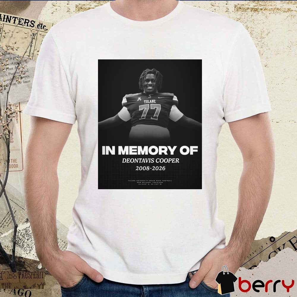 In Memory Of Deontavis Cooper 2008 – 2026 Tulane Football Poster t-shirt