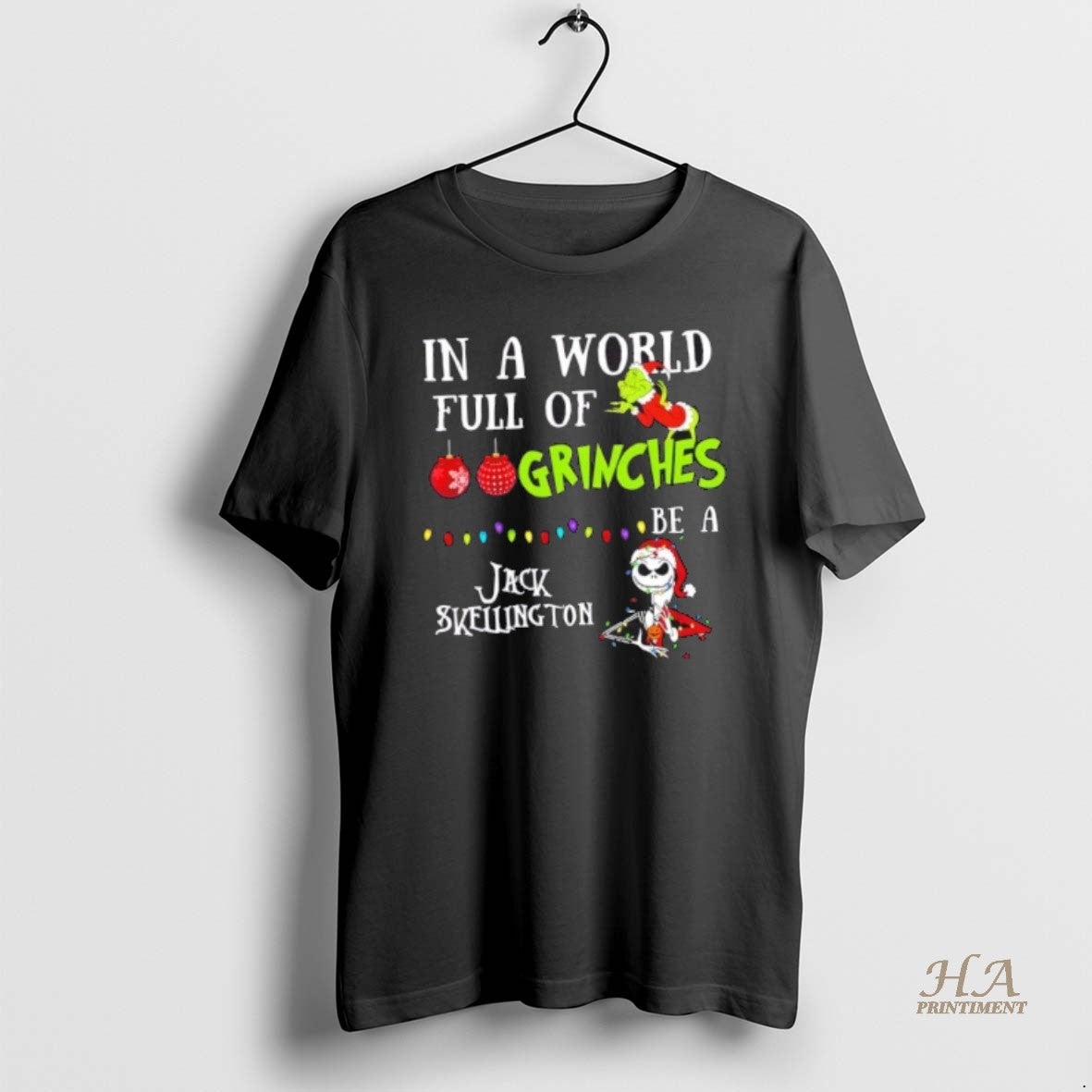 Official In A World Full Of Grinches Be A Jack Skellington Christmas T-Shirts, Hoodie, Sweatshirt | InkNestWear.com