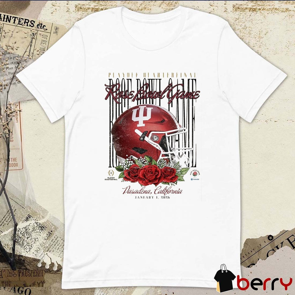 Indiana Hoosiers 2026 Playoff Quarterfinal Rose Bowl Game Pasadena CA Jan 1 Helmet t-shirt