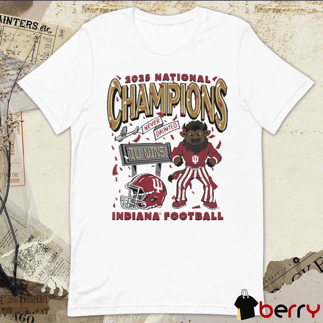 Indiana Hoosiers Football 2025 CFP National Champions Confetti IU Wins Never Daunted NIL t-shirt