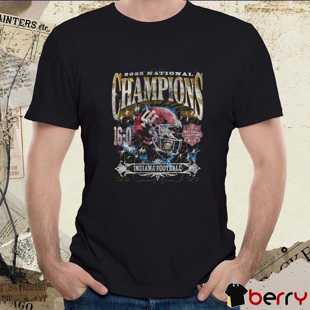 Indiana Hoosiers Football 2025 CFP National Champions Grunge 16-0 Vintage NIL t-shirt